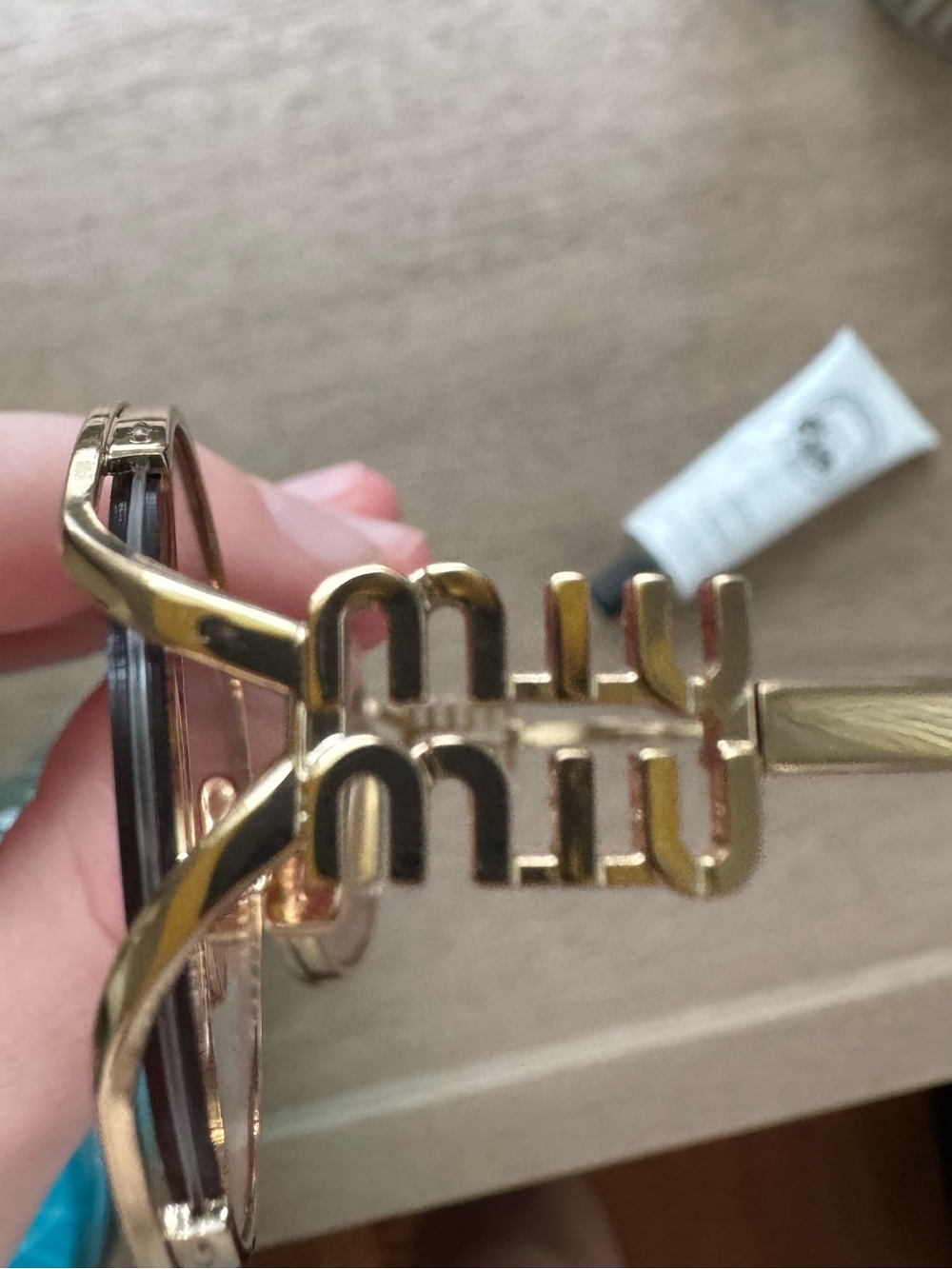Pink Miu Miu gold sunglasses - Picture 5 of 5
